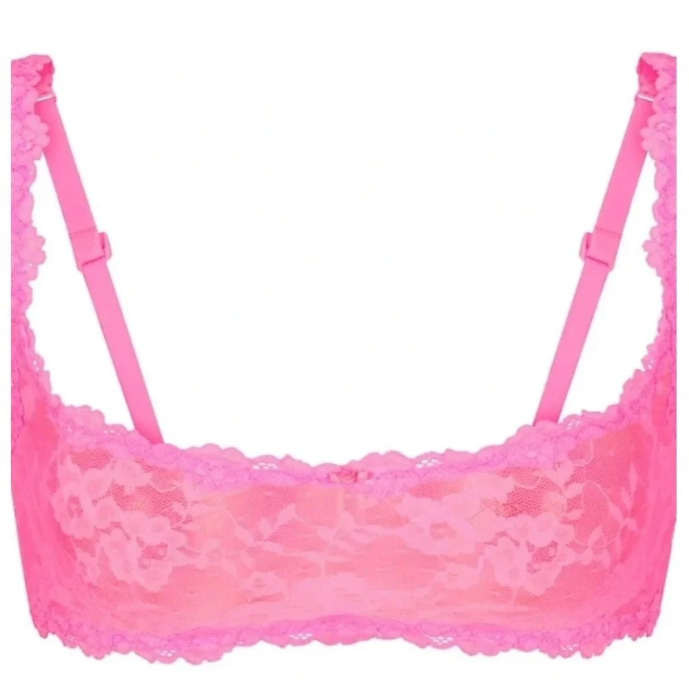 Skims Stretch Lace Skimpy Scoop Bralette Pink BR-SCP-2965 XL